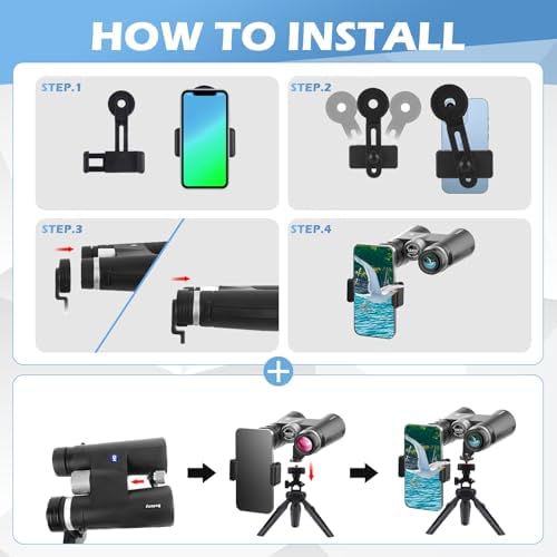 HD Binoculars for Adults with Upgraded Phone Adapter