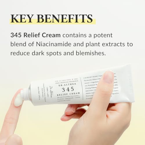 Dr.Althea 345 Relief Cream, Daily Face Moisturizer, Blemish Relief Care, Soothing Recovery & Moisture, Korean Vegan Skin Care for All Skin Types, 1.69 Fl Oz (Pack of 1)