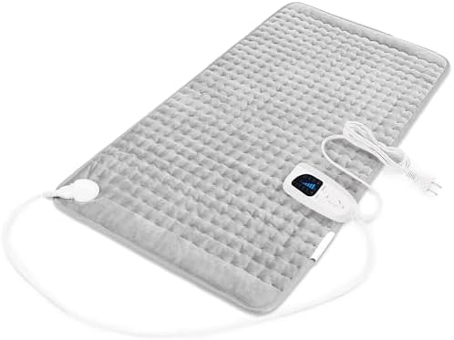 Heating Pad,Electric Heating Pads for Back,Hot Heated Pad for Abdomen,Shoulder,Knee,Multiple Temp and Auto Shut Off(Light Gray, 33''×17'')
