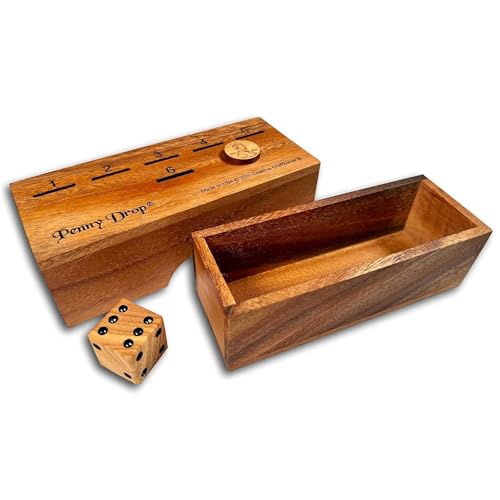 Penny Drop Game – Travel Edition, Compact Dice Game for Family Fun, Made in USA
