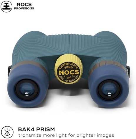 Nocs Provisions Standard Issue 10x25 Waterproof Binoculars, 10X Magnification, Bak4 Prism, Wide View Multi-Coated Lenses for Bird Watching, Hiking & Backpacking - Pacific Blue II