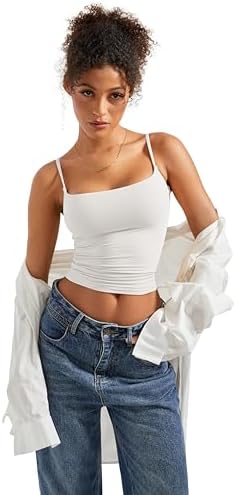 SUUKSESS Women Sexy Square Neck Tank Top Summer Y2K Going Out Basic Cami Shirt