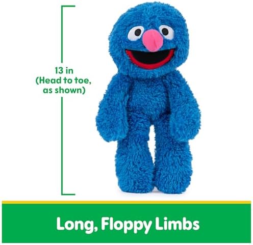 GUND Sesame Street Official Grover Take Along Buddy Plush, Premium Plush Toy for Ages 1 & Up, Blue, 13”
