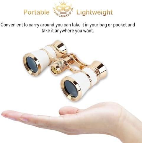Opera Glasses,3X25 Theater Binoculars with Foldable and Extendable Handle,Mini Binocular Compact Lightweight,Portable Theater Glasses for Adults Kids Women in Musical Concert