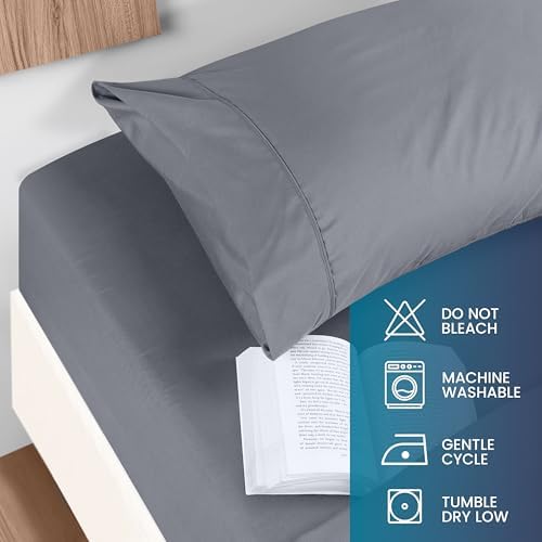 Utopia Bedding King Sheet Set - Brushed Microfiber - Soft Bed Sheets for King Size Bed - Includes 1 Fitted, 1 Flat, & 2 Pillow Cases - Deep Pocket (Grey)