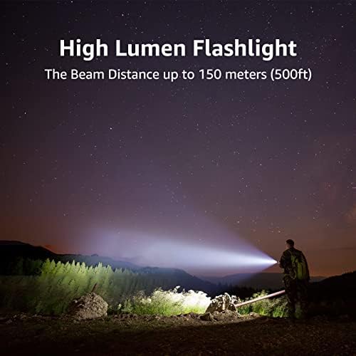 Lighting EVER LED Flashlights High Lumens, Small Flashlight, Waterproof, Adjustable Focus Flash Light for Outdoor, Emergency, Camping, AAA Batteries Included, 2 Pack