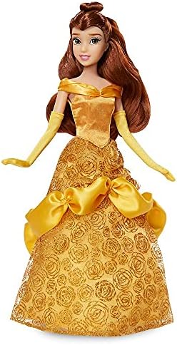 Disney Store Official Disney Princess Classic Doll (Belle from Beauty and The Beast), 11 Inches, Includes Brush with Molded Details, Posable Toy in Classic Outfit - Disney Princess Toys for Girls