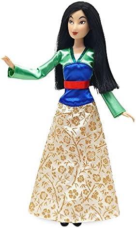 Disney Store Girl's Disney Princess Classic Doll (Mulan), 11 Inches, Includes Brush with Molded Details, Fully Posable Toy in Classic Outfit - Disney Princess Toys