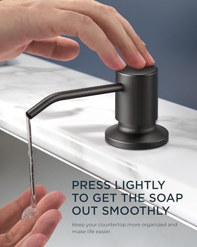 FORIOUS Black Kitchen Faucet with Soap Dispenser and Pull Down Sprayer, Bar High Arc Single Handle Classic 3 Modes Stainless Steel Faucet for Kitchen Sink Farmhouse RV Laundry Camper