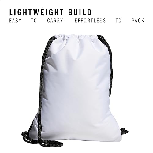 adidas Alliance Sackpack, Drawstring Backpack, Lightweight Small Gym Bag for Women and Men, White/Black/Black, One Size