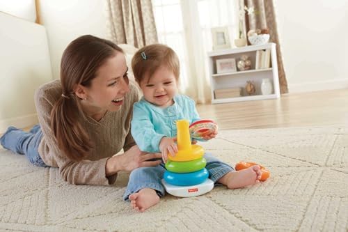 Fisher-Price Infant Toy Set, Baby’s First Blocks (10 Shapes) and Rock-a-Stack Ring Stacking Activity for Ages 6+ Months (Amazon Exclusive)