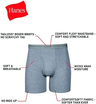 Hanes Men's Boxer Briefs, Cool Dri Moisture-Wicking Underwear, Cotton No-Ride-up for Men, Multi-Packs