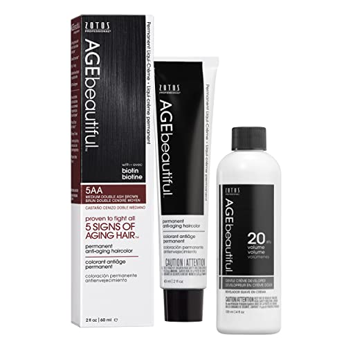 AGE beautiful Permanent Hair Color Dye Liqui Creme | 100% Gray Coverage | Anti-Aging Haircolor | Biotin for Thicker, Fuller Hair | Professional Salon Coloring