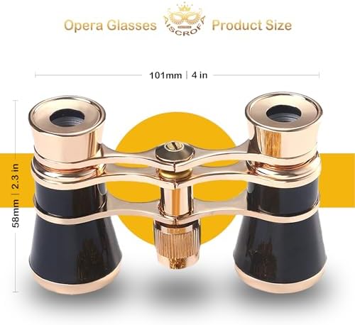 Opera Glasses,3X25 Theater Binoculars with Foldable and Extendable Handle,Mini Binocular Compact Lightweight,Portable Theater Glasses for Adults Kids Women in Musical Concert