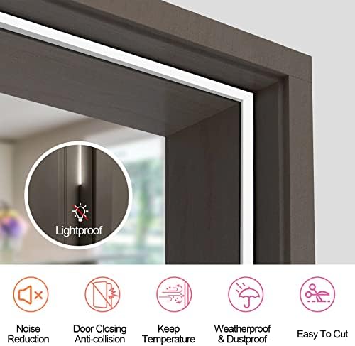 40FT Extra Long Kerf Weather Stripping Door Seal for Large Gaps and Easy Installation (White)