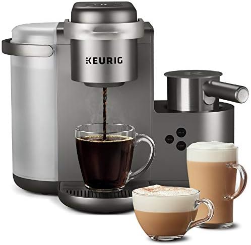 Keurig K-Cafe Special Edition Coffee Maker, Single Serve K-Cup Pod Coffee, Latte and Cappuccino Maker, Comes with Dishwasher Safe Milk Frother, Coffee Shot Capability, Nickel (Renewed)
