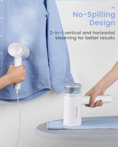 BEAUTURAL Steamer for Clothes, Portable Garment Wrinkle Remover, Fast 30s Heat-up, Foldable and Handheld, 120V Only (Not for 220V Europe)