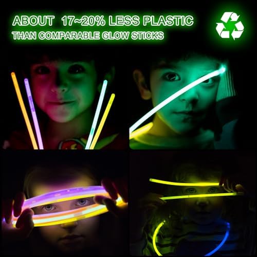 Ultra Bright Christmas Glow Sticks - 500PRO Party Pack with Connectors for Christmas, Neon Birthday and Holidays - Multicolor 8" Glow Sticks Necklaces Bulk