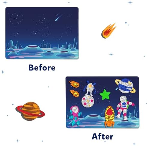 Skillmatics Foil Fun - Space, No Mess Art for Kids, Craft Kits & Supplies, DIY Creative Activity, Travel Toys, Gifts for Boys & Girls Ages 4, 5, 6, 7, 8, 9
