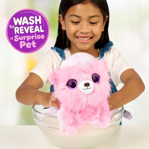 SCRUFFALUVS Pet Scruffs Pink - Mystery Plush Toy, 7.5" Tall - Wash to Reveal 1 of 3 Rescue Pets: Puppy, Bunny, or Kitty - Includes 8.7" Deluxe Pet Carrier - Styles May Vary