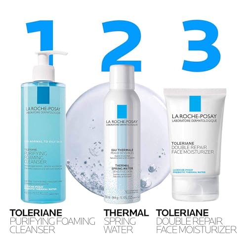 La Roche-Posay Toleriane Purifying Foaming Facial Cleanser, Oil Free Face Wash for Women & Men with Niacinamide + Ceramides, Pore Cleanser Safe For Sensitive Skin, Won’t Dry Out Skin, Soap Free