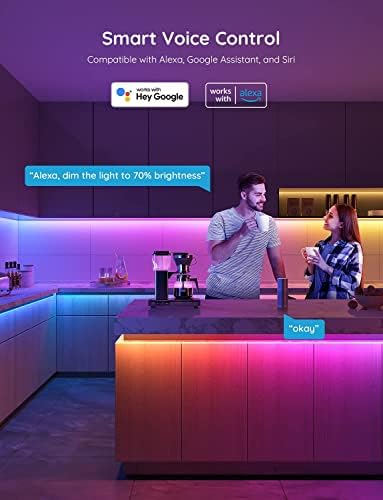 Govee 100ft RGBIC LED Strip Lights, Smart LED Lights Work with Alexa and Google Assistant, LED Lights for Bedroom WiFi App Control Segmented DIY Multiple Colors, Color Changing Light, (2 x 50ft)
