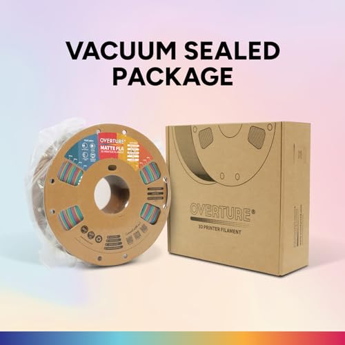 OVERTURE Matte PLA Rainbow Filament 1.75mm, 1kg Cardboard Spool (2.2lbs), Dimensional Accuracy +/- 0.02 mm, Fit Most FDM Printer (Matte Candy Rainbow)