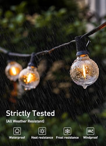 Brightown G40 Replacement LED Light Bulbs, 25 Pack Clear Globe Bulb fits E12 C7 Candelabra Screw Base Sockets, 1.5 Inch Dimmable Edison Light Bulbs for Indoor Outdoor Patio Decor, Warm White