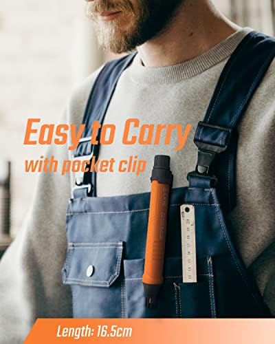 PT199 Natural Gas Leak Detector with Audible & Visual Alarm, Portable Gas Sniffer to Locate Combustible Sources Like Methane, Propane for Home(Includes Battery x2)-Orange