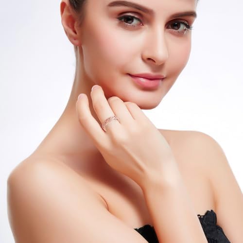 Anxiety Ring for Women Spinner Ring Fidget Ring Stainless Steel Spinner Rings Fidget Toys Adults Fidgit Rings Set Rose Gold Silver Rainbow Size 7