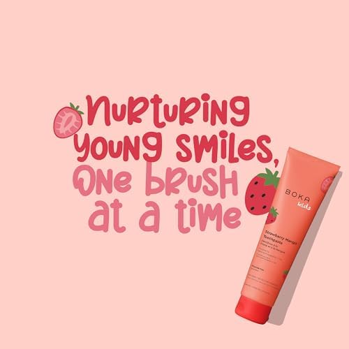 Boka Fluoride Free Toothpaste Nano Hydroxyapatite Toothpaste - Strawberry Mango Flavor, 4 oz 3Pk US Manufactured