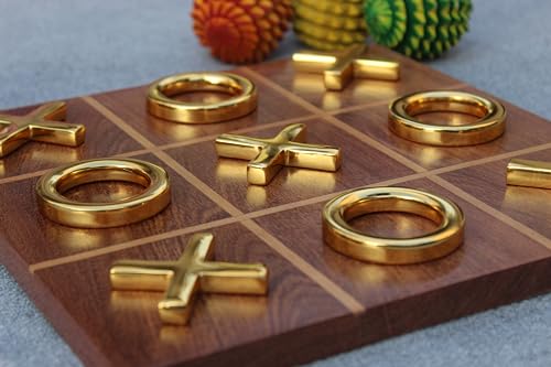 T one wooden Tic Tac Toe Game for farmhouse decor | coffee table decor | Table Top modern home decor for Living Room | board games for adults (Design-3)