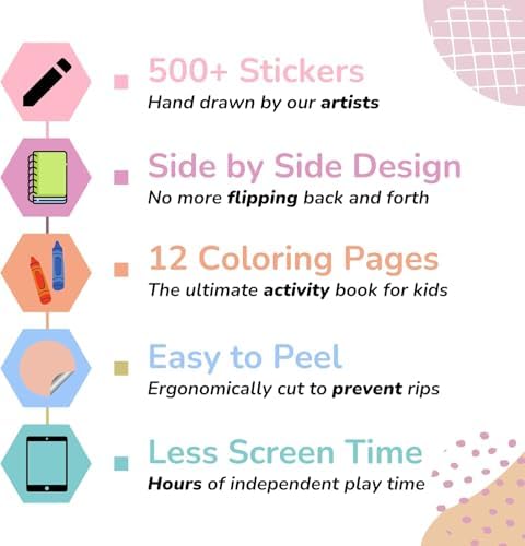 Sticker Book for Kids 2-4, 500+ Kids Stickers, Spending Time with Grandpa by Cupkin, 12 Coloring Pages, 12 Scenes, Fun Toddler Travel Activity Coloring and Sticker Books for Children Ages 4-8 + 8-10