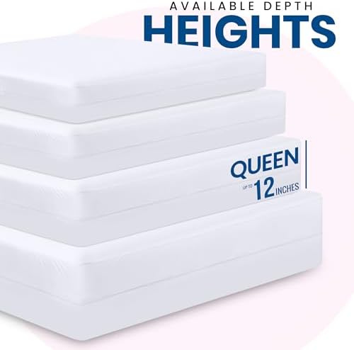 Utopia Bedding Premium Waterproof Bed Bug Mattress Cover, Queen Zippered Mattress Protector, 12 Inches Deep, Dust Mite Proof 6-Sided Mattress Encasement for Bed