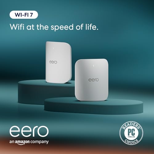 Amazon eero Pro 7 tri-band mesh Wi-Fi 7 router (newest model) - Supports internet plans up to 5 Gbps, Coverage up to 4,000 sq. ft., 2-pack