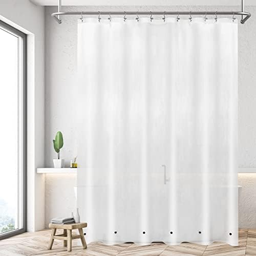 Mrs Awesome Extra Long Shower Curtain Liner with 6 Magnets 72 x 84 inch, Frosted PEVA 8G Heavy Duty Thick Plastic Shower Curtain, Waterproof, 72x84, Frost