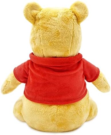 DISNEY STORE Official Pooh Medium Soft Toy for Kids, Cuddly Character with Fuzzy Texture and Embroidered Details, Red T-Shirt, Disney Plushy Suitable for All Ages.