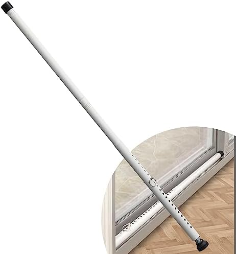 DIIG Sliding Door Security Bar,17.7-50.5inch Adjustable Locking Window Safety Bar with Rubber Tips,Diameter 1inch Window Security Bar for Home Apartment Travel (White)