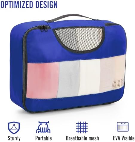 Veken 8 Set Packing Cubes for Travel Essentials, Suitcase Organizer Bags in 4 Sizes, Carry-On Luggage Accessories with Large Laundry & Hanging Toiletry Bag, Must-Have for Airplane, Road Trip & Camping