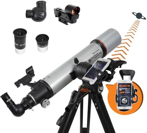 Celestron StarSense Explorer DX 102AZ App-Enabled Telescope – 102mm Refractor with Smartphone Dock & StarSense App – iPhone & Android Compatible – Easy-to-Use for Beginners