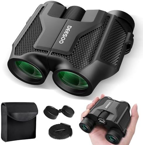 Compact Binoculars for Adults High Powered - Deesoo 20x25 Mini Small Binocular for Kids - Low Light Vision Binoculars for Bird Watching Travel Concert Hunting Hiking