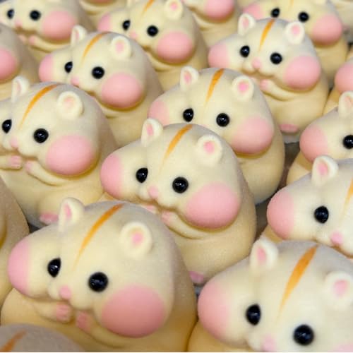 6-Pack Handmade Taba Squishy Hamster Toy, Cute Squishy Hamster Fidget Toy, Realistic Hamster Toy, Soft Silicone Mochi Furry Toy, Stress Relief Gift for Adults & Kids, Sensory Anxiety Plushie(6 colors)