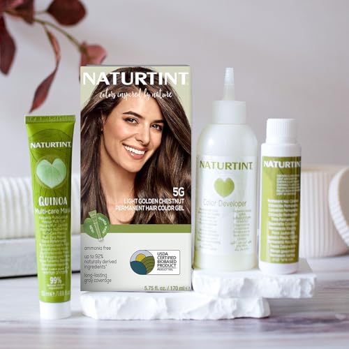 Naturtint 5G Light Golden Chestnut Permanent Hair Color (Pack of 6), Ammonia Free, Vegan, Cruelty Free, up to 100% Gray Coverage, Long Lasting Results (Packaging may vary)