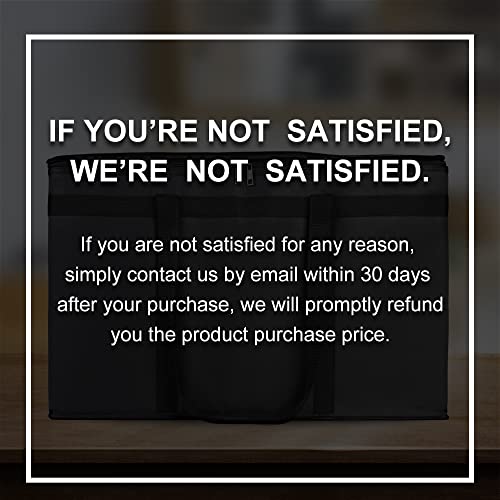 Bodaon 3-Pack Insulated Food Delivery Bag for Hot and Cold Meal, XXXL, Black, Grocery Tote Insulation Bag for Catering, Large Pizza Warmer