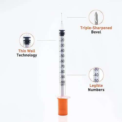 U-100 1ml 31 Gauge 5/16" Syringe, Individually Packed 100 PACK