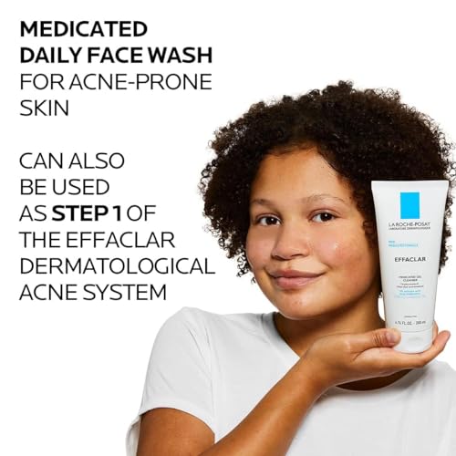 La Roche-Posay Effaclar Medicated Gel Cleanser, 2% Salicylic Acid Cleanser + LHA + Glycerin, Dermatologist Tested Foaming Acne Face Wash, Clear & Prevent Acne Breakouts, Oil Free, Targets Excess Oil
