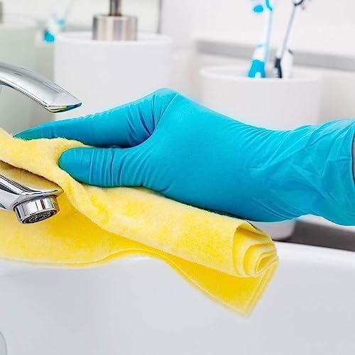 Basic Medical Blue Nitrile Exam Gloves, Latex-Free & Powder-Free Food-Safe House Cleaning Disposable Glove (1000 Pcs)