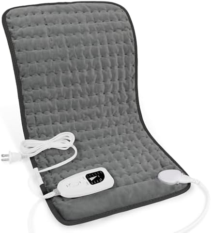 Heating Pad-Electric Heating Pads for Back,Neck,Abdomen,Moist Heated Pad for Shoulder,Knee,Hot Pad for Arms and Legs,Dry&Moist Heat & Auto Shut Off(Charcoal Gray, 12''×24')