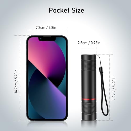 Flashlight Rechargeable 2 Packs, High Lumens Flashlight, Super Bright Small LED Flash Light- Zoomable, Adjustable Brightness, Long Lasting for Camping, Outdoors and Home Emergency