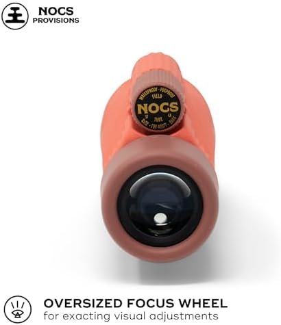 Nocs Provisions Field Tube 8x32 Waterproof Monocular, 8X Magnification Telescope, Bak4 Prism, Wide Field of View for Bird Watching, Backpacking & Wildlife Viewing - Coral Red